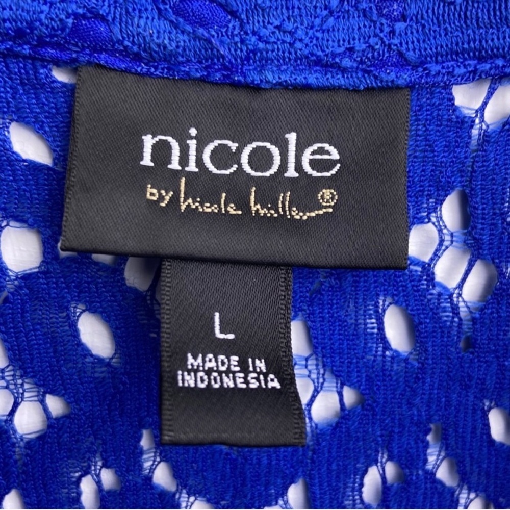 Nicole by Nicole Miller Royal Blue Lace Blouse - Picture 5 of 7
